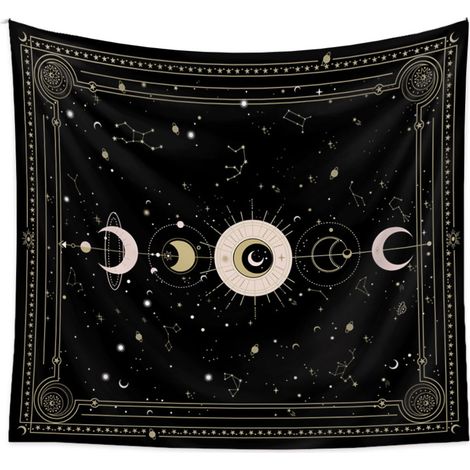 1 Tapisserie Soleil Lune Étoiles, Impression HD, Polyester, Décoration Murale Chambre Dortoir (1/5)