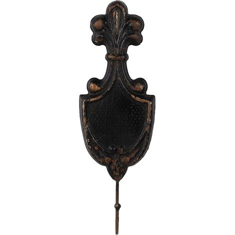 Patère murale et crochet de suspension en métal noir pour la maison 12 x 4 x 38 cm - PANGIVO (1/3)