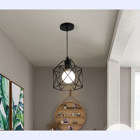 SJLERST Lampe suspendue moderne de Style Simple et industriel, petit lustre robuste, pour chambre à coucher, allée, tête unique, sans ampoule (1/5)