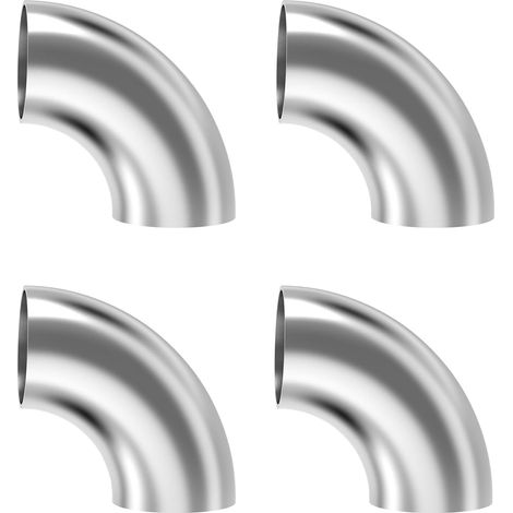 4 pièces Coude de Tuyau D'échappement en Acier Inoxydable,63mm OD à 90 Degrés Coude de Soudage de Pot Échappement Épaisseur 1,5 mm,pour Tuyau D'échappement Modifié pour Voiture,Rail D'escalier (1/5)