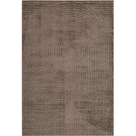Tapis salon et chambre 80x300 crème rectangle tissé motif simple LYN9 B