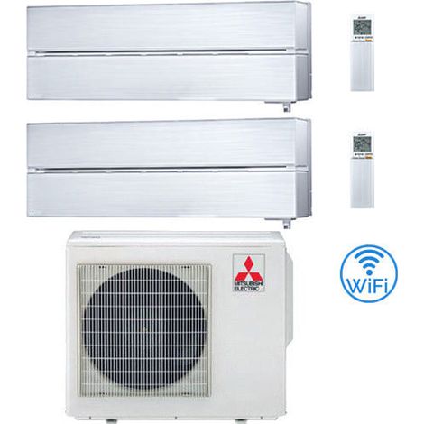 Mitsubishi Kirigamine Style Wifi R32 Perlweiß Dual Split Inverter Klimaanlage 12000 + 18000 BTU mit E.U. MXZ-4F80VF Klasse A++/A+