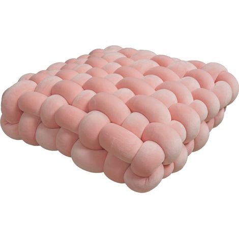 Coussin de sol- Coussin épaissi- Coussin tissé, 40x40cm- Rose (1/5)