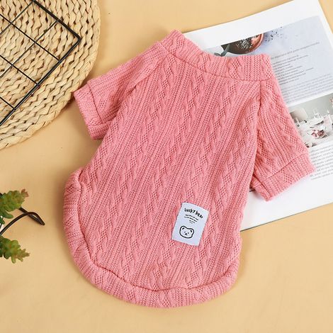 Cardigan tricoté à motif chiot - Taille L - rose -  Doux et respirant - Pour chiots et petits chiens