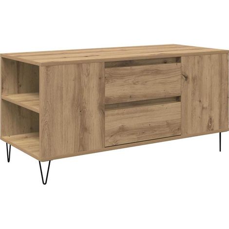 Mesa de Café con cajón Roble artesanal 102 x 44,5 x 50 cm vidaXL (1/5)