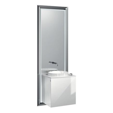 Juego de lavabo TOUCH PURE 45cm Fr blanco óptico tirador izquierdo marco negro