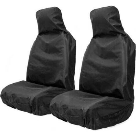 Set mit 2 wasserdichten Vordersitzbezügen, universelle Autositzbezüge, strapazierfähige Nylon-Autositzschoner, schwarz
