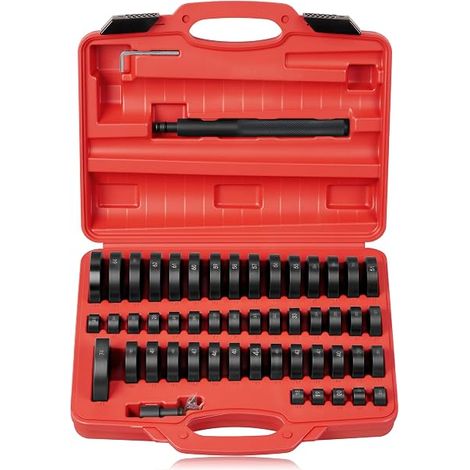 52 Pieces Wheel Bearing Mounting Discs Seal Rings Rubber Seals Pullers Pressure Parts for 18-65 mm (1/5)