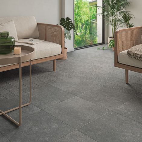Carrelage Intérieur Effet Pierre HALO 44x44 cm Nightt (1/3)