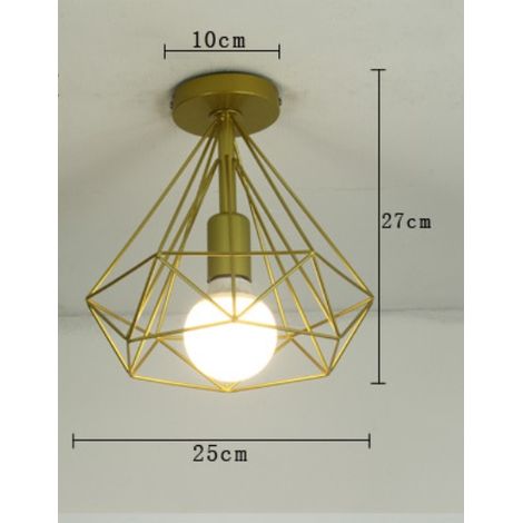 Plafonnier Rétro Plafonnier Industriel Vent Lampe Rétro Diamant Pendentif Lumière Éclairage Intérieur Cuisine Salon SallL114 (1/4)