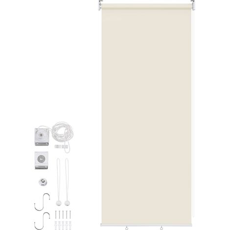 Randaco Tenda Verticale Esterna 100x240 cm 2x per Balcone e Terrazza Protezione Solare Impermeabile 80% Beige