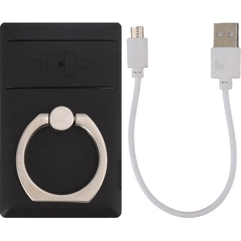 Briquet électrique rechargeable USB avec anneau téléphone, coupe-vent, sans flamme, noir, pour cigarette et cigare (1/5)