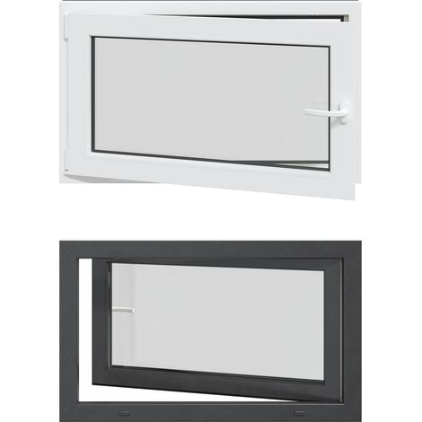 Kellerfenster RISOR 100 x 60 cm PVC und Glas Anthrazit vidaXL