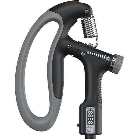 Poignée de renforcement électrique avec compteur, exerceur de prise de force réglable 10-100 kg, antidérapant noir (1/5)