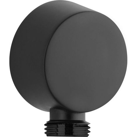 Paini - Diana Presa Acqua Tonda 1/2" x 1/2" a Muro per Doccia in Metallo con Finiture Nere e Opache, Design Moderno, Interamente Prodotto e Lavorato in Italia (1/4)