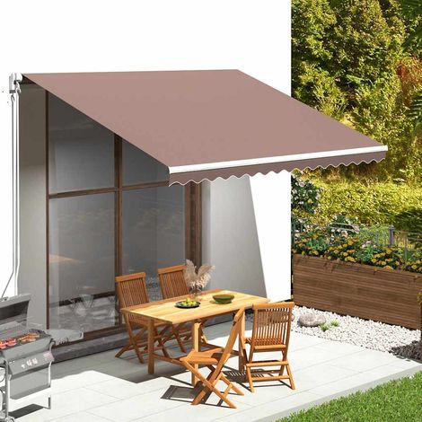 Tissu de remplacement pour auvent-Toile de rechange pour auvent Marron 4x3 m (1/5)