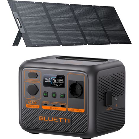 Kit Powerstation BLUETTI AC50P mit Solarpanel 200 W (0% MwSt)