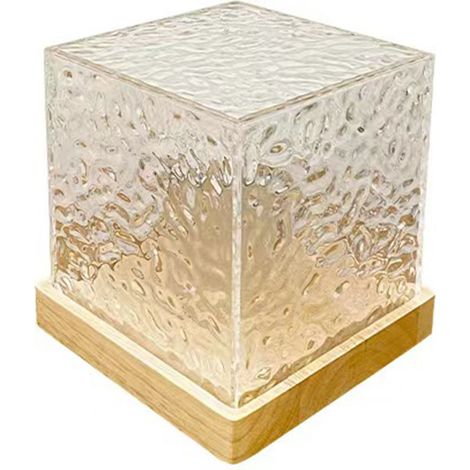 Veilleuse à effet d'ondulations d'eau rotatives, lampe de table à projection dynamique, lampe d'ambiance pour chevet, éclairage blanc chaud monochrome, à brancher (1/5)