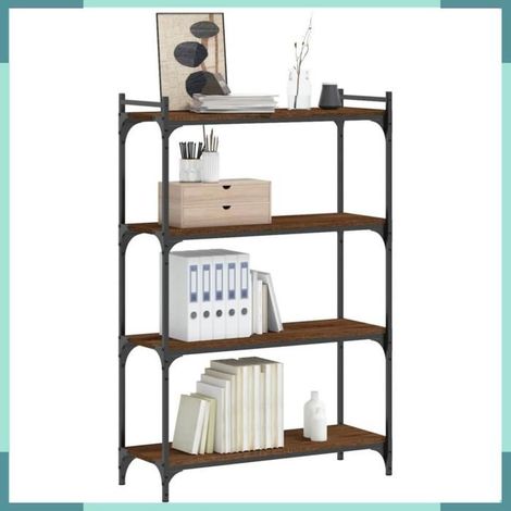 Bibliothèque - 837676 - chêne marron - 4 étagères - 80 x 30 x 120 cm (1/5)