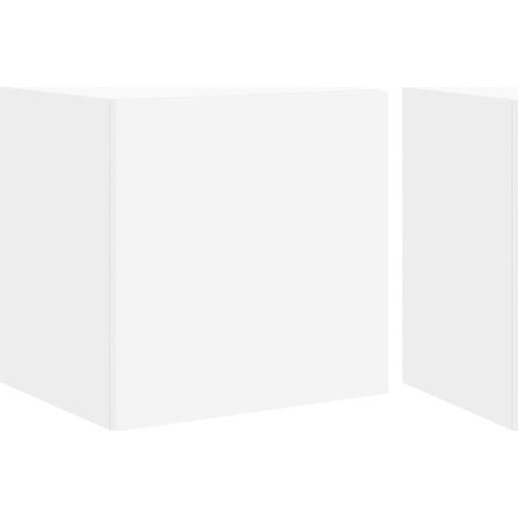 Mobile TV a parete scaffale multimediale credenza TV sala da pranzo soggiorno camera da letto con luci a LED 2 pezzi 40,5 x 35 x 40 cm bianco 020029103