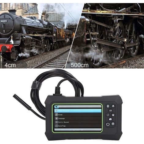 Industrielles Endoskop mit Einzellinse, digitale 1080P-Endoskop-Inspektionskamera, 8 mm, wasserdichtes Endoskop IP67 mit 4,3-Zoll-LCD-Bildschirm, Kanalinspektionskamera mit 8 LEDs, 5 m grünes + schwar (1/5)