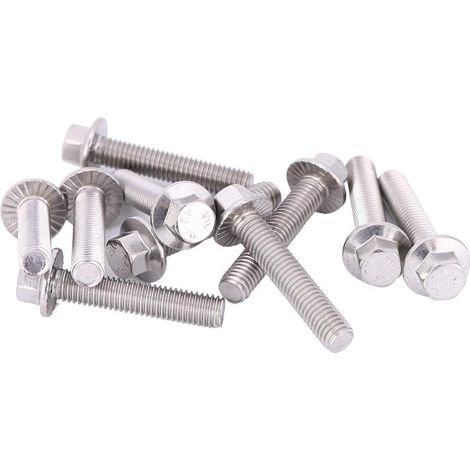 10pcs M8 Boulon à bride Vis à Tête Hexagonale avec Flange en Acier inoxydable 304[M840]. (1/5)