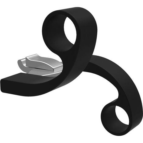 Porte bouteilles - Hauteur : 148 mm - Profondeur : 113 mm - Largeur : 139 mm - Matériau : Alu / résine - Décor : Noir - (1/4)