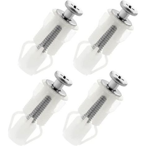 4-piece toilet lid hinge and fixing kit, including screws for replacing toilet lids (1/5)