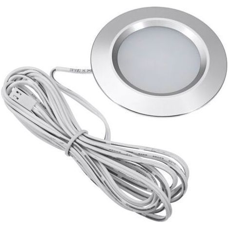 Lámpara de techo redonda y delgada empotrable para autocaravanas, 12 V, 12 LED, para furgonetas camper, barcos, iluminación interior con cable, blanca. (1/5)