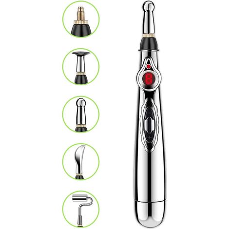 Stylo de massage électrique par impulsions pour acupuncture et méridiens - Appareil de massage pour la nuque, les jambes et le visage - Outil de relaxation corporelle et de soulagement de la douleur06