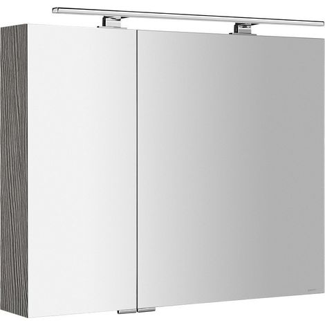 Armoire à miroir MIRRÖ avec lumière LED, 90x70x16cm, chêne argenté (1/5)