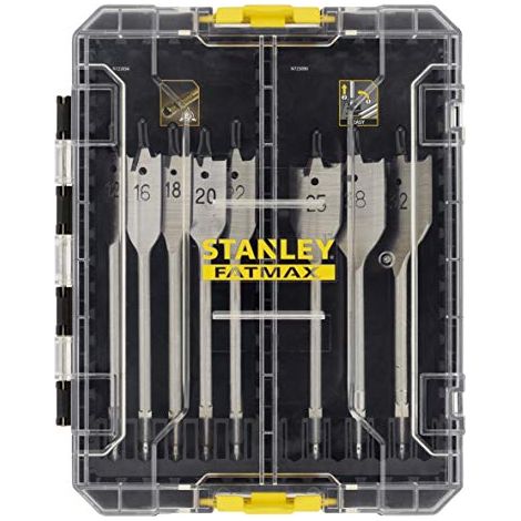 Stanley - Set di 8 punte piatte da trapano per legno STA88556-XJ (1/4)