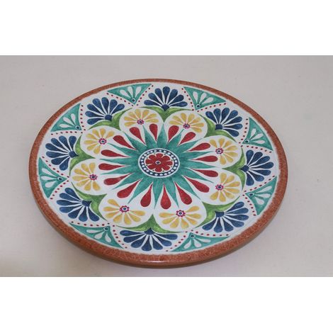 Assiette « Arabesque », beige/bleu, mélamine, 26,5 cm x 2 cm