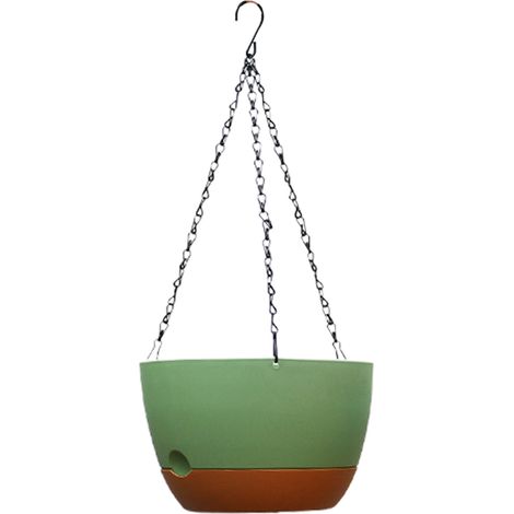 Hängetopf M aus Kunstharz, 24 cm, Grau – Belüfteter Hängekorb für Pflanzen (1/5)