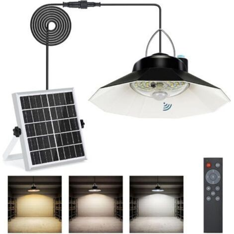 LED-Flutlicht für den Außenbereich mit Solarpanel – 2200 mAh, Schutzart IP65. Hängende Solarlaterne für den Außenbereich mit Fernbedienung und Bewegungsmelder.