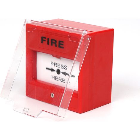 Pulsante di allarme antincendio in vetro con sblocco manuale, centralina elettrica di emergenza per uso domestico, ufficio e pubblico, progettato per un'attivazione rapida.