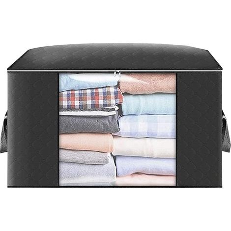 Sac De Rangement - 3 Plis Non Tissé - Fermeture Éclair Bidirectionnelle - Fenêtre Transparente - Pour Literie Couvertures Oreillers - 1 Pièce (1/5)