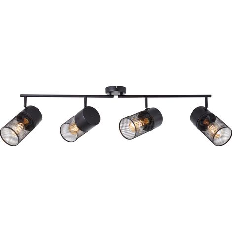 Brilliant Kamolo Spotrohr 4flg schwarz matt, Metall, 4x A60, E27, 40 W (1/5)