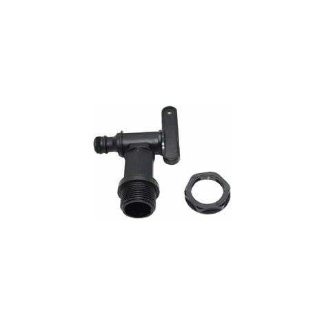 Tappo rubinetto per serbatoio in plastica da 1000 litri, raccordo per serbatoio IBC, tappo rubinetto per tubo da giardino, adatto per collettori di acqua piovana e serbatoi di carburante (plastica). (1/5)