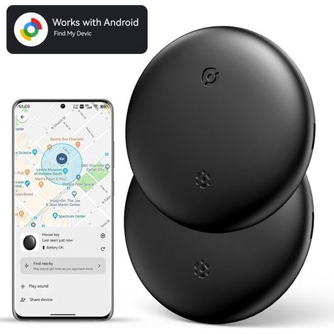 Traceur GPS – Android / Google Localiser mon appareil – Traceur Android – Traceur Bluetooth – Lot de 2 – Avec signal sonore – Traceur Bluetooth – Clés, vélo, voiture, chat, chien et enfant – Localisat (1/5)