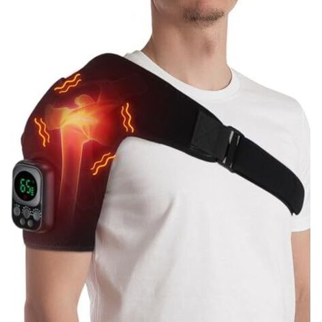 Supporto riscaldante wireless per spalla MOAJAZA, massaggiatore riscaldante per spalla, tutore riscaldante per spalla per uomo e donna, cuscinetto riscaldante per cuffia dei rotatori o spalla in gel (1/5)