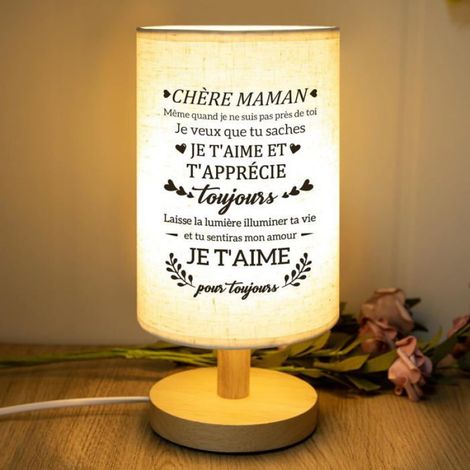 Cadeau Maman Noël, Cadeaux Anniversaire Maman Lampe de Table Cadeaux de Noël pour Maman de Fille Fils, Cadeau Fête des Mères (1/5)