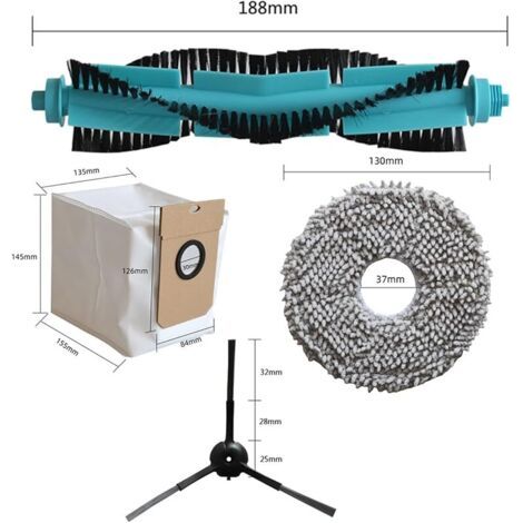 FOREHILL Lot de 27 pièces de rechange pour aspirateur robot Cecotec Conga 13090 Revol Home, brosse principale, brosse latérale, filtre, ch (1/4)