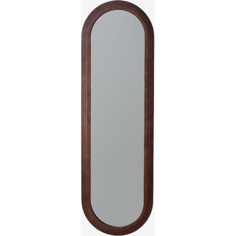 Sklum – Miroir mural ovale 50x165 cm en bois de chêne – Verre flotté 4 mm – Suspension verticale/horizontale – Élégance pour salon et chambre