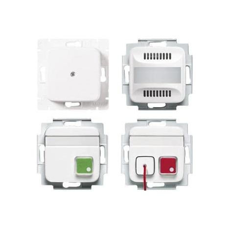 Busch-Jaeger Set d'appel pour WC pour handicapés Busch-Infoline® avec tampon d'accumulateur blanc alpin - Reflex SI (1510 UJ-214), 2TKA00004633