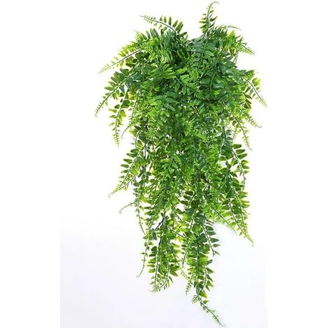 Lierre artificiel, guirlande de fougère, plante suspendue synthétique, résistant aux UV pour intérieur et extérieur, déco murale, mariage, fête et Noël (1/5)