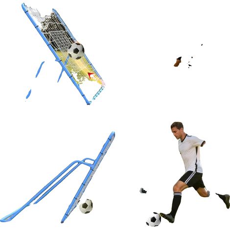 But de football, 4x4 FT, filet haute densité, cadre en métal robuste, 3 angles de rebond, ajustable pour tous les âges (1/5)
