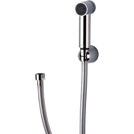 Set doccetta bidet eurolux con doccia a pulsante minimal, flessibile e supporto cromato (1/3)