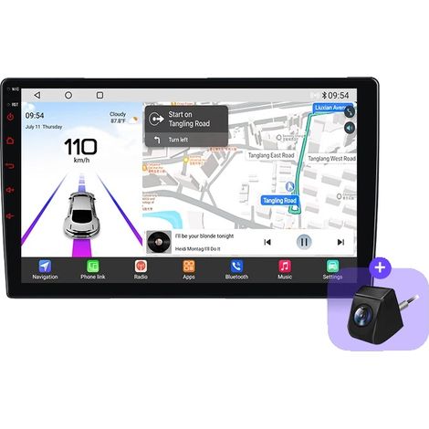 Radio de voiture, taille de l'écran, compatibilité avec les smartphones, compatible avec Honda Edix FRV 2004-2009, V9 Pro (6 Go 128 Go) + caméra AHD (1/2)