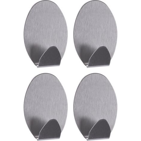AWD INTERIOR 1333 gancio da parete argento, incollato, ovale, 4 pezzi. (1/3)